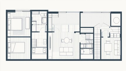 4-bedroom duplex apartment floor plan, illustrating the layout of the typical floors.
