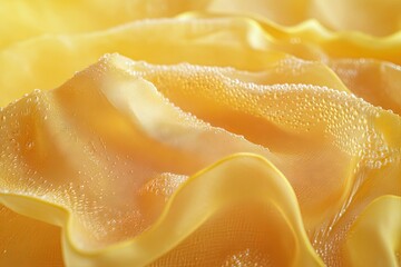Fototapeta premium Abstract Close-up of Yellow Fabric with Water Droplets