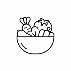 vegetables bowl icon sign vector