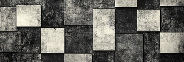 Fototapeta premium Abstract Monochromatic Square Pattern Background Texture
