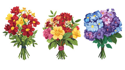 Obraz premium Colorful floral arrangements featuring vibrant blooms for special occasions or decoration