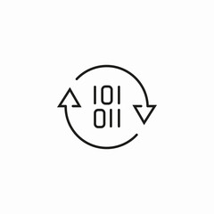 binary code synchronization icon sign vector