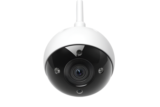 Isolated webcam with digital equipment and connection symbols