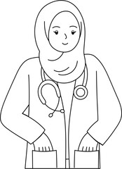 doctor outline coloring printable worksheet