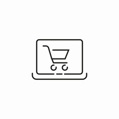 laptop online store icon sign vector