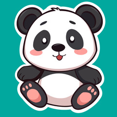 a cute baby panda cartoon sticker