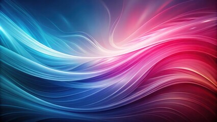 Obraz premium Abstract Curving Lines of Blue and Pink Hues, Fading into a Vibrant and Dramatic Background
