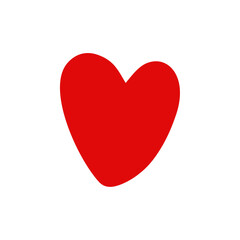 Red simple heart in doodle style for Valentine's Day. Love sign