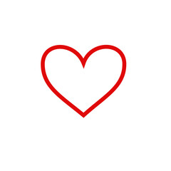 Red simple heart in doodle style for Valentine's Day. Love sign
