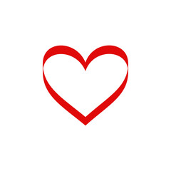 Red simple heart in doodle style for Valentine's Day. Love sign