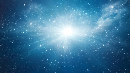 Material with a vast blue nebula, starry sky and sci-fi technology. Lodestar. Illustration