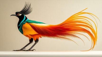 Obraz premium Vibrant Paradise: A Regal Bird of Paradise in Full Display