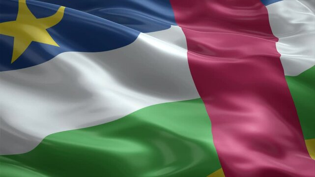 central african republic country flag waving diagonally