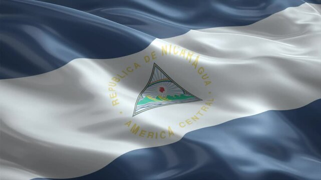 nicaragua country flag waving diagonally