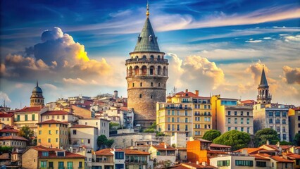 Fototapeta premium Istanbul Galata Tower, verticality, architecture, cityscape