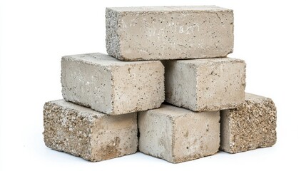 Obraz premium Arrangement of Concrete Blocks for Building Construction and Architecture Design Concept