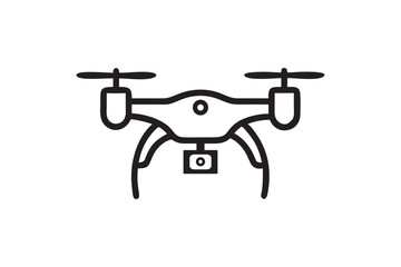 Drone silhouette art isolated. Drone silhouette icon vector  Drone simple design Quadro copter icon   Drone silhouette icon technology devices.. Vector Illustration. Vector graphic art.