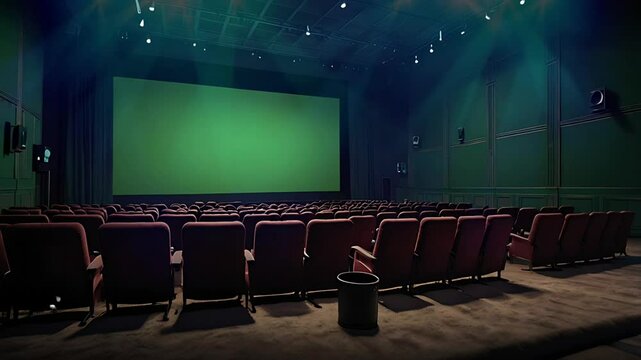 A cinema board with a blank green screen. Seamless 4K looping timelapse video animation background