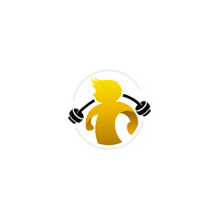 weightlifting sport icon, athlete lifting barbell, GYM logos