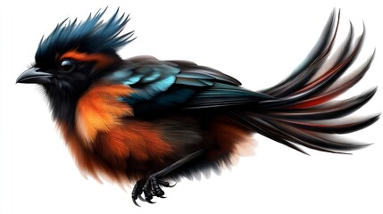 Obraz premium Vibrant Tropical Bird: A Digital Painting of an Exotic Avian