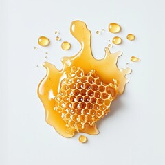 A honeycomb with honey dripping from it