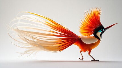 Fototapeta premium Vibrant Paradise Bird: A Digital Masterpiece