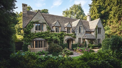 Charming Stone Cottage nestled in Lush Greenery