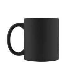 Blank black cup isolated on white. Mockup for design