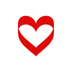 red heart isolated on white
