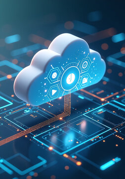 cloud computing creates futuristic illustration technology