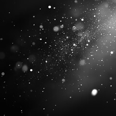Black and white photo of a starry night sky with a lot of white specks
