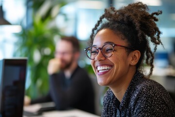 Diverse Group of Coworkers in Modern Office Setting