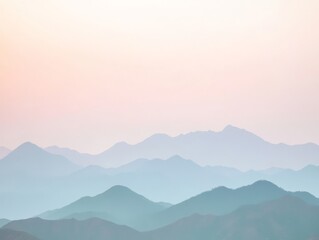 Obraz premium Pastel Sky Over Fading Mountains at Dusk