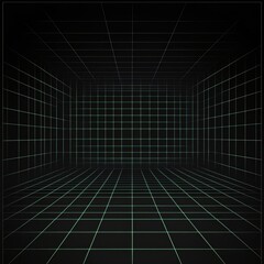 Black and green room with a white wall