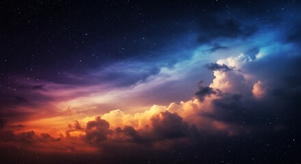 Obraz premium Stunning night sky with vibrant clouds and numerous stars. background mobile wallpaper phone wallpaper