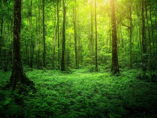 Obraz premium Lush Green Scene in the Amazon Rainforest