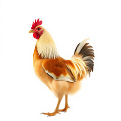 Fototapeta premium Photo of hen on white background - animal generation -
