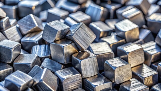 Close-up of ferrotitanium alloy in steel production