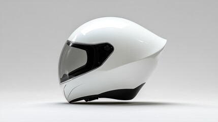 Futuristic White Helmet with Minimalist Curves