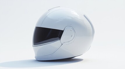 Futuristic Minimalist White Helmet Design