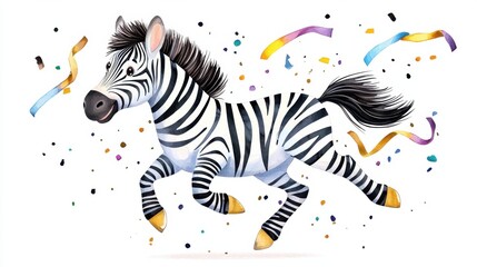 Lively Zebra Running Swiftly Across the Savanna with Vibrant Patterns