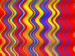 Vibrant abstract background with wavy, multicolored stripes creating a dynamic and energetic design.