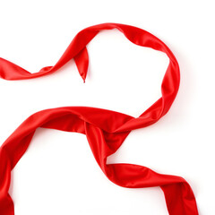 Draped red silk forming soft and elegant curves, ideal for themes of fashion, texture, and luxury. Generative AI