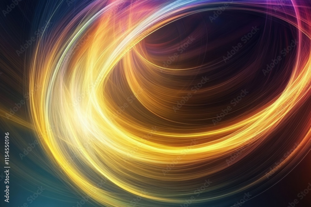 Fototapete Dynamic display of vibrant light streaks with swirling patterns in abstract art form. Generative AI