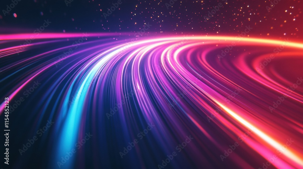Leinwandbilder Colorful abstract light streaks create a vibrant atmosphere in a dynamic visual display during nighttime. Generative AI