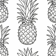 Obraz premium Pineapple Coloring Pages For Kids. Pineapple Fruit Coloring Book Printable. Pineapple Icon. Pineapple Illustration Vector Design On White Background