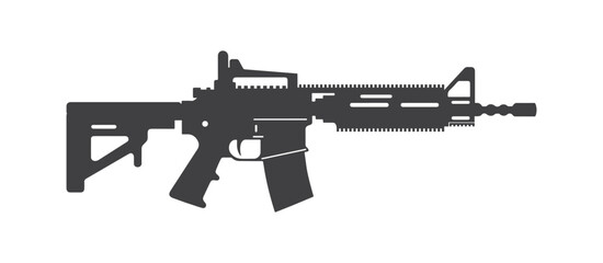 Sniper gun silhouette vector illustration.