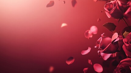 Obraz premium Valentine's Day or Wedding Background with Beautiful Roses. Concept for a romantic party invitation or love message. Premium and luxurious Ai-Generative.
