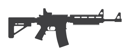 Sniper gun silhouette vector illustration.