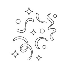 New Year Confetti Outline